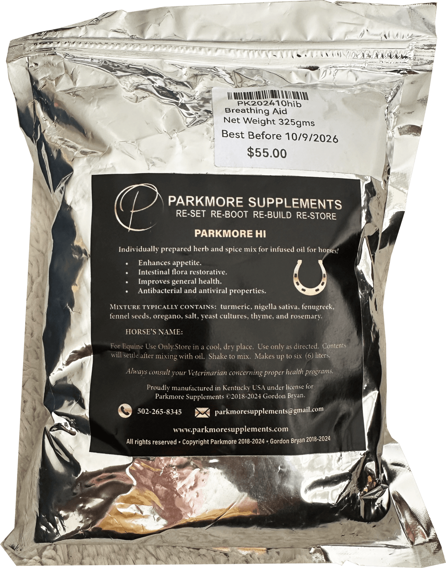 Parkmore EQ9 H.I. Infusion (Breathing Formula) by Parkmore Supplements - Equine Supplements