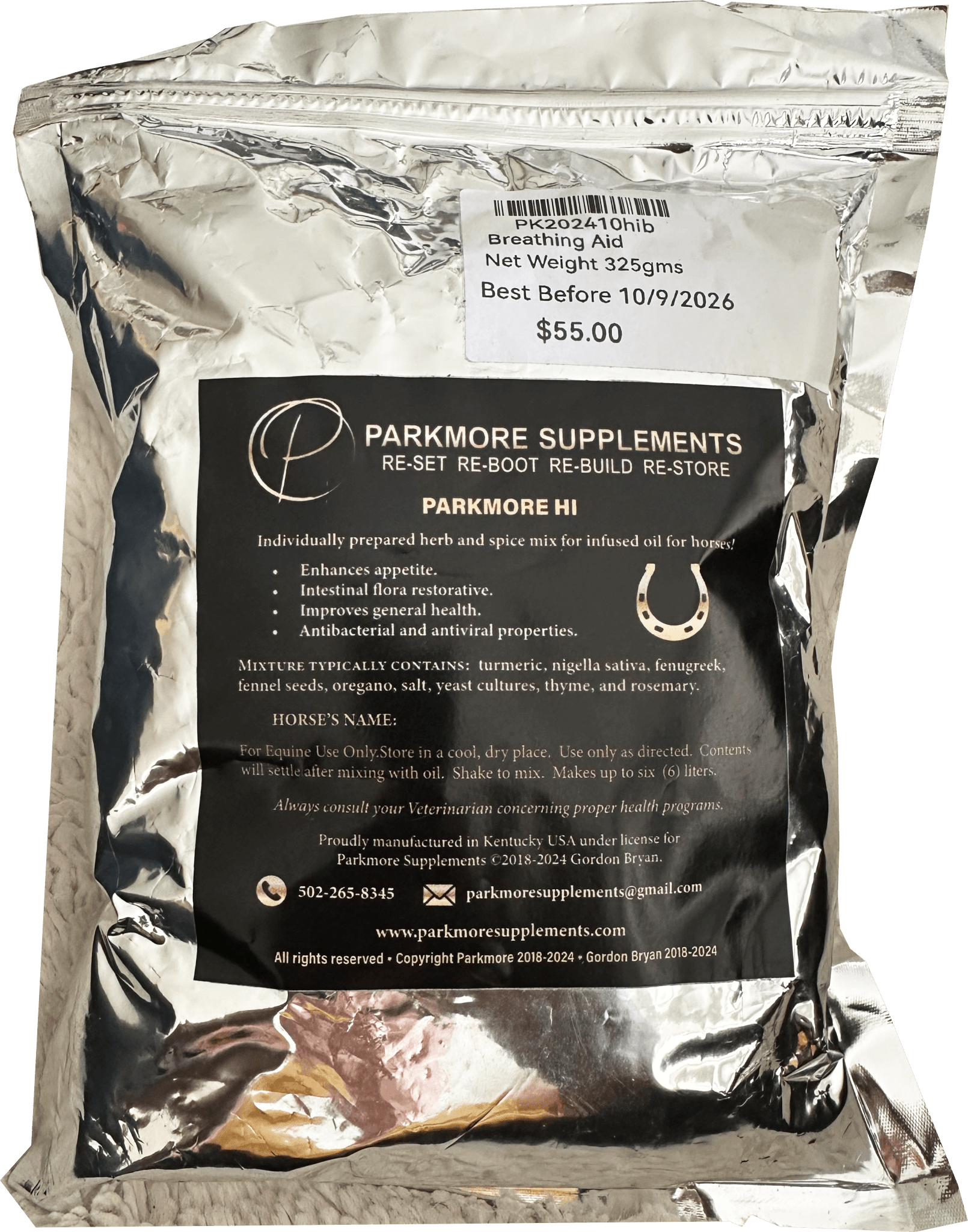 Parkmore EQ9 H.I. Infusion (Breathing Formula) by Parkmore Supplements - Equine Supplements
