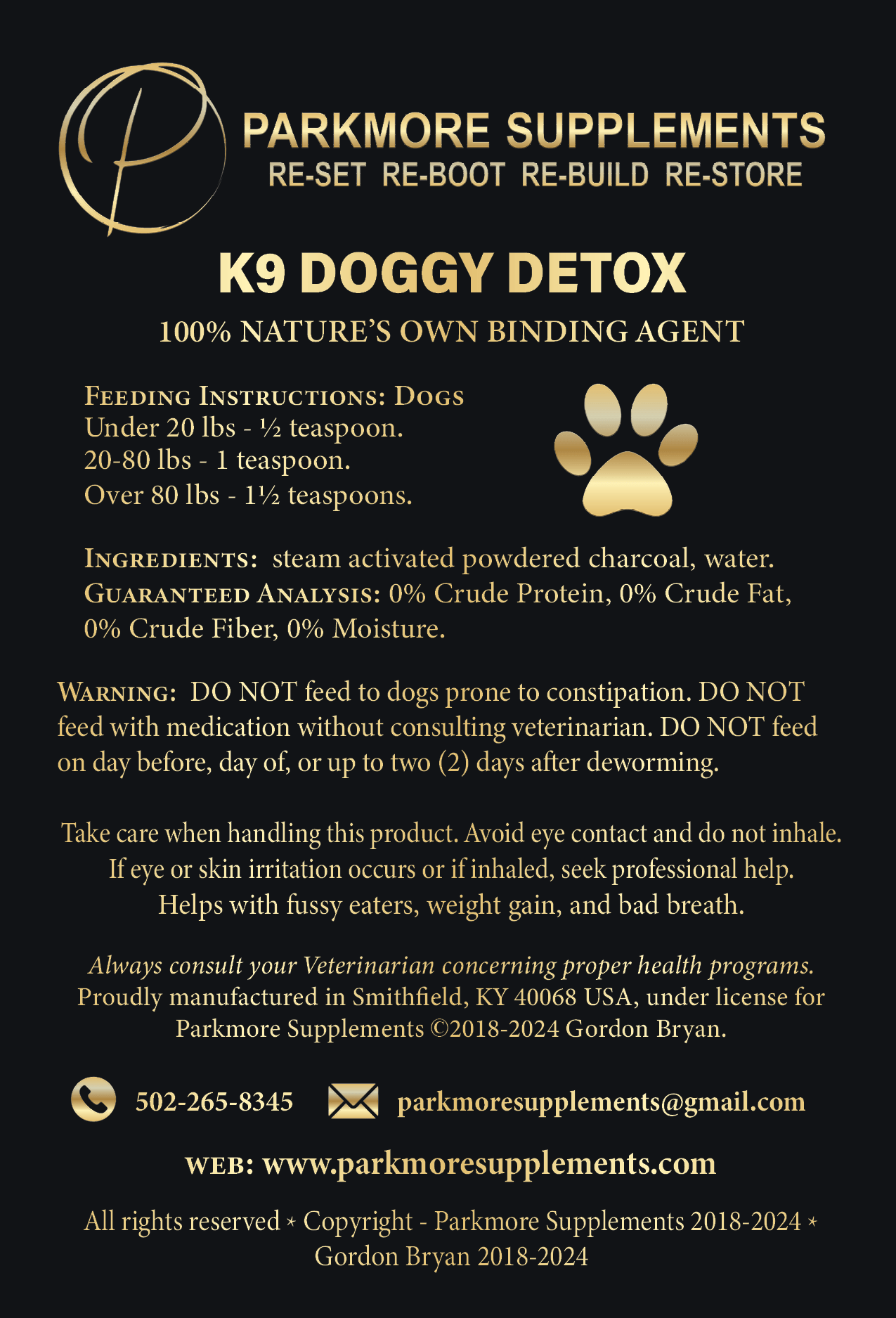Parkmore K9 Doggy Detox by Parkmore Supplements - Canine Supplements
