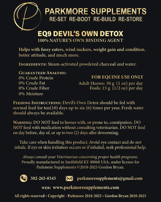 Parkmore EQ9 Devil's Own Detox by Parkmore Supplements - Equine Supplements