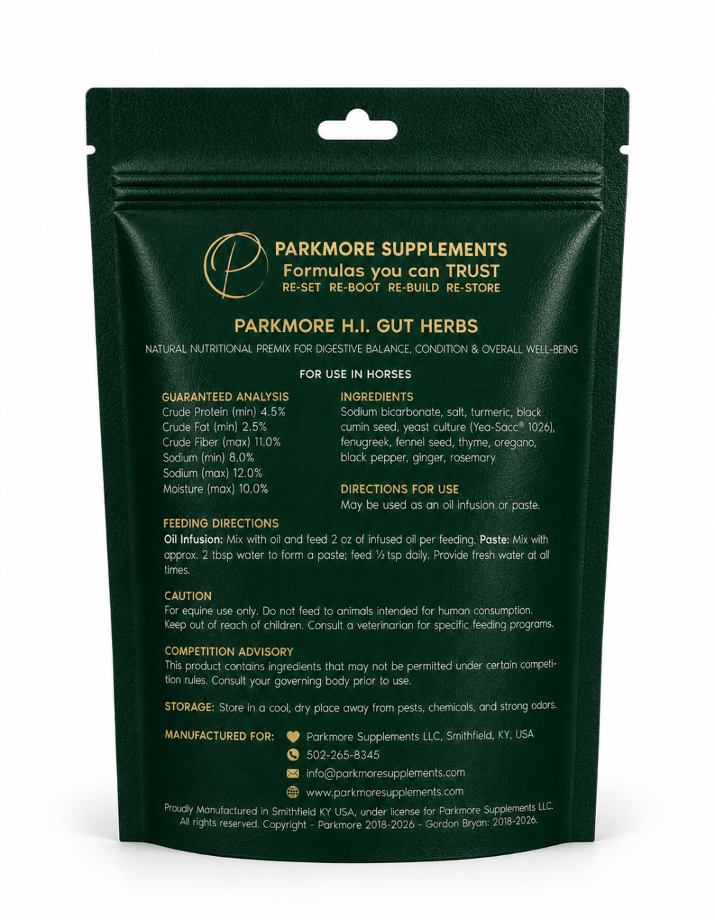 Parkmore H.I. Gut Herbs by Parkmore Supplements - Equine Supplements