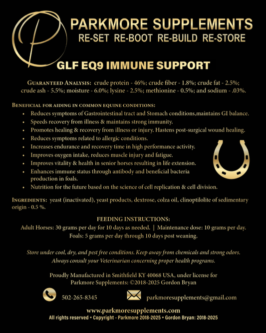 Parkmore GLF EQ9 Immune Support by Parkmore Supplements - Equine Supplements